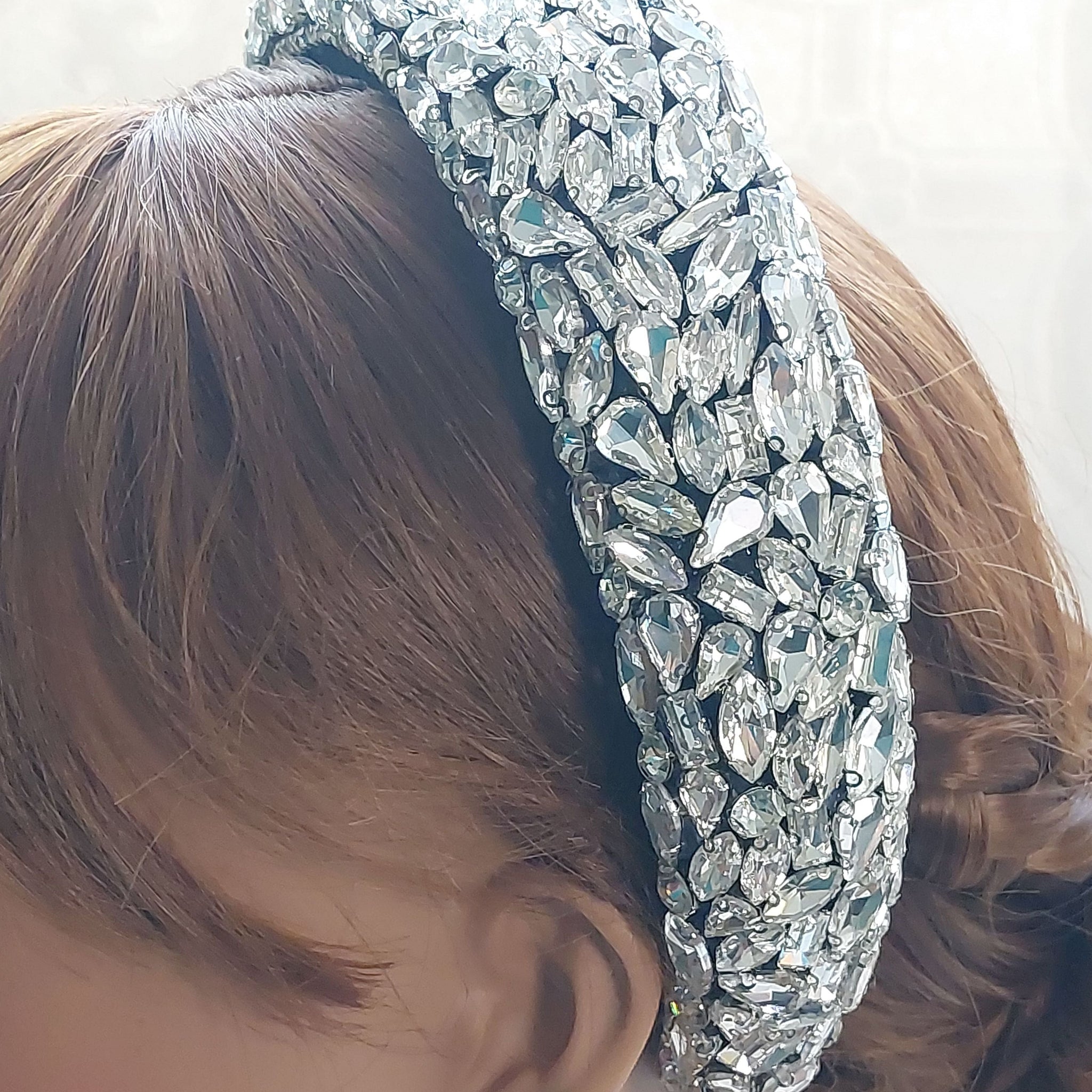 Wide Crystal Headband - HANDMADE