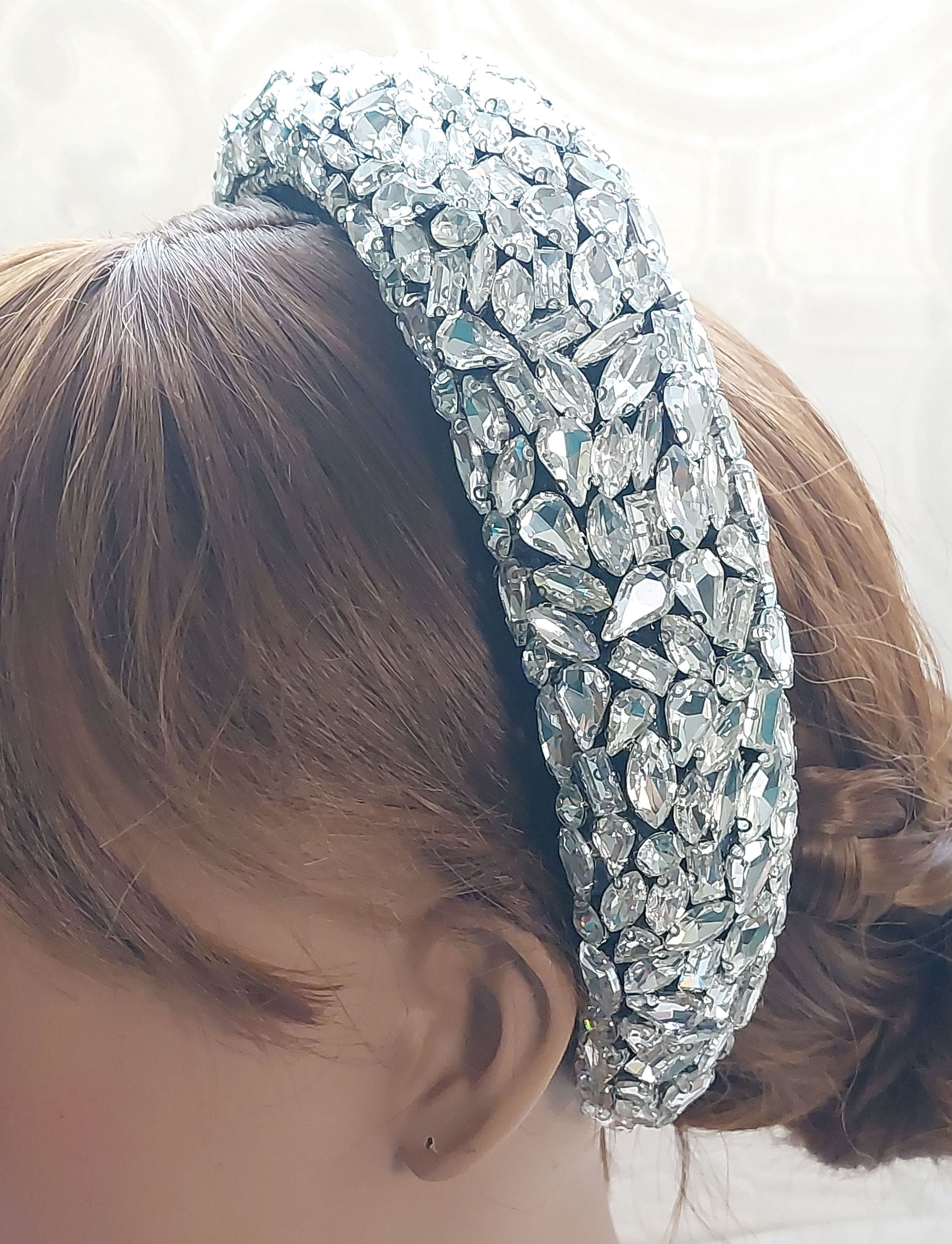 Wide Crystal Headband - HANDMADE