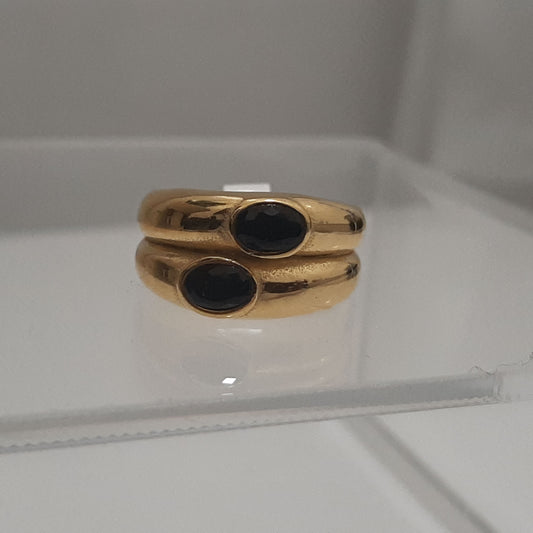 Gold/Black Stacked Ring