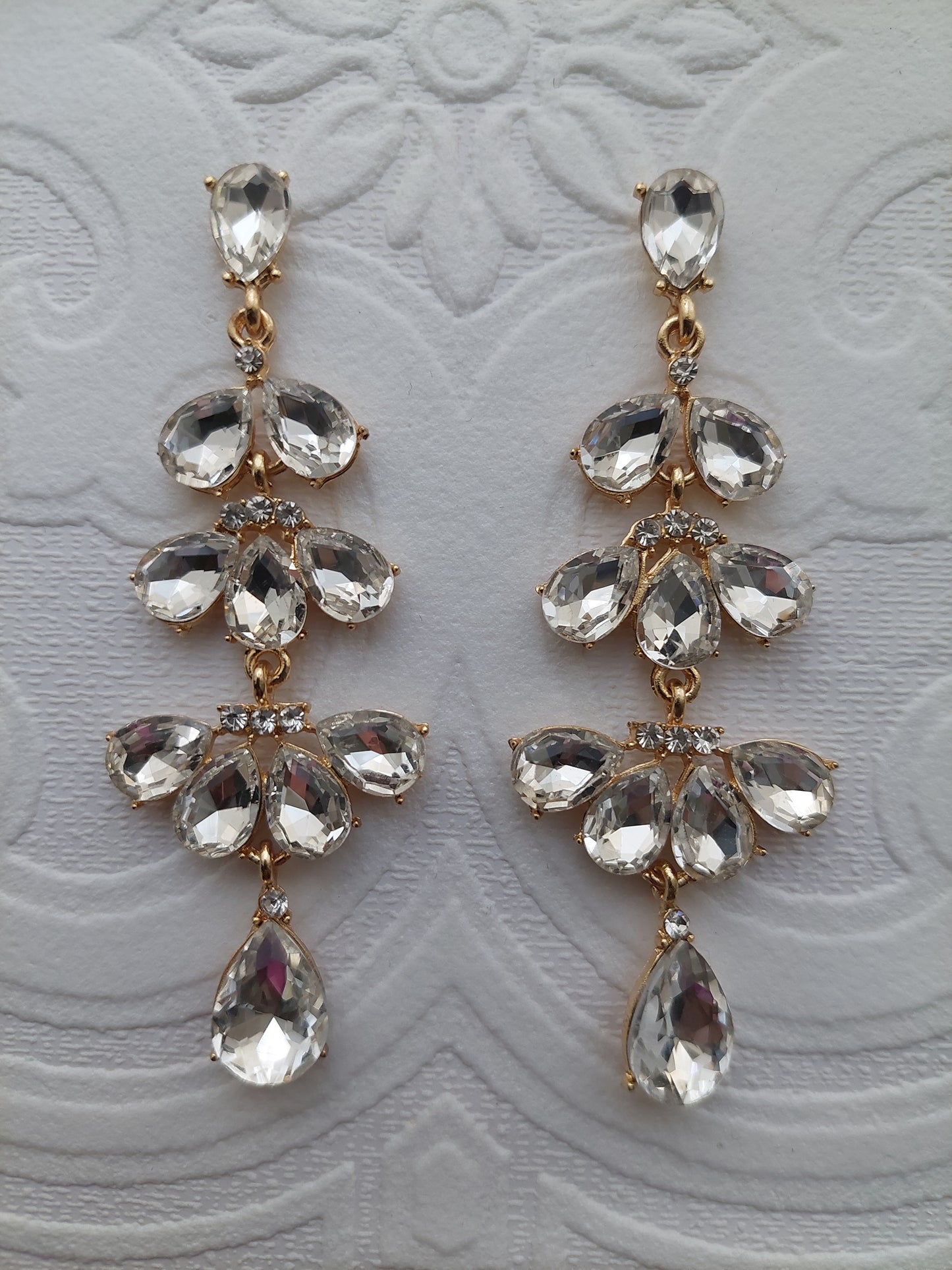 Gold Crystal Chandelier Earrings