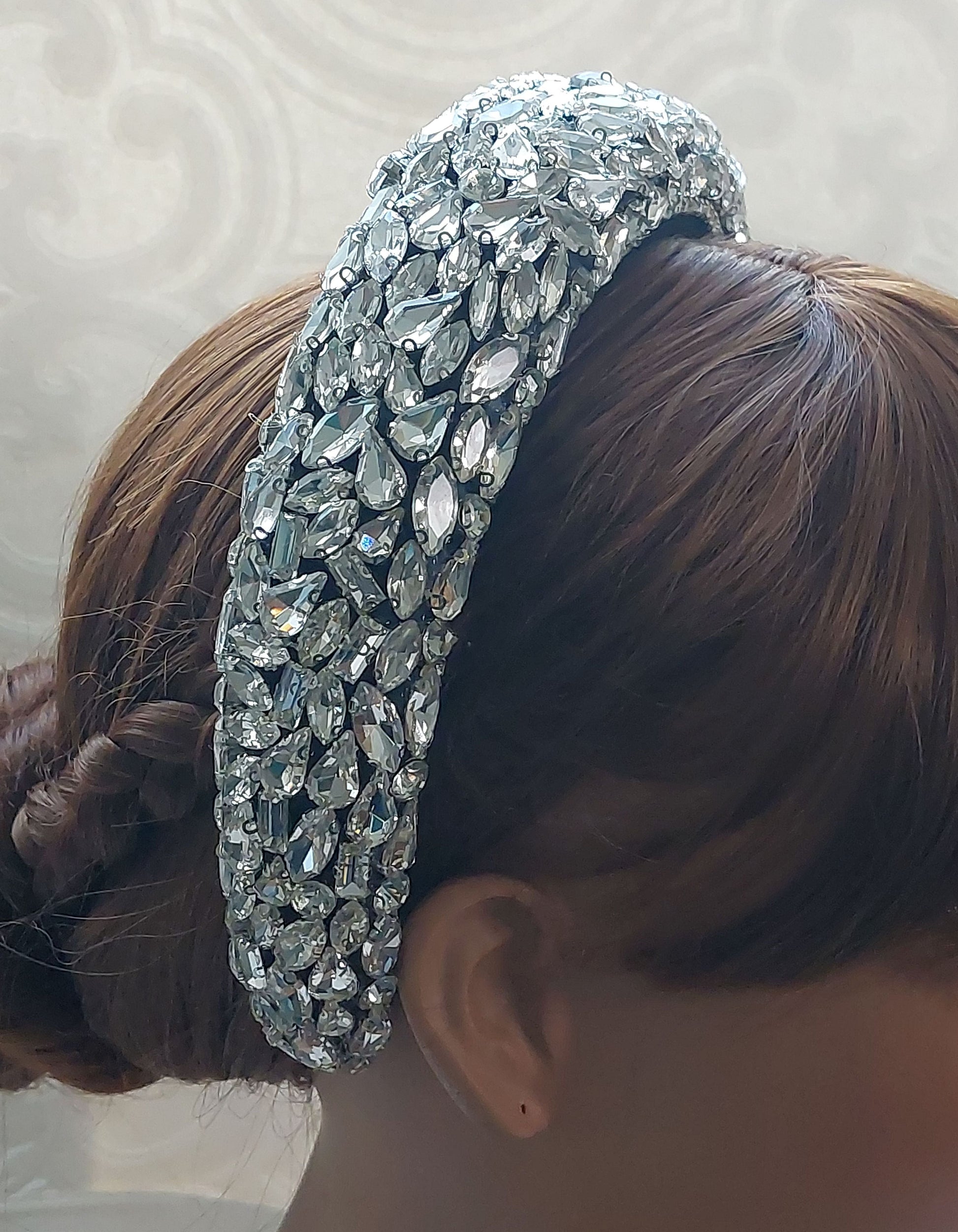 Wide Crystal Headband - HANDMADE