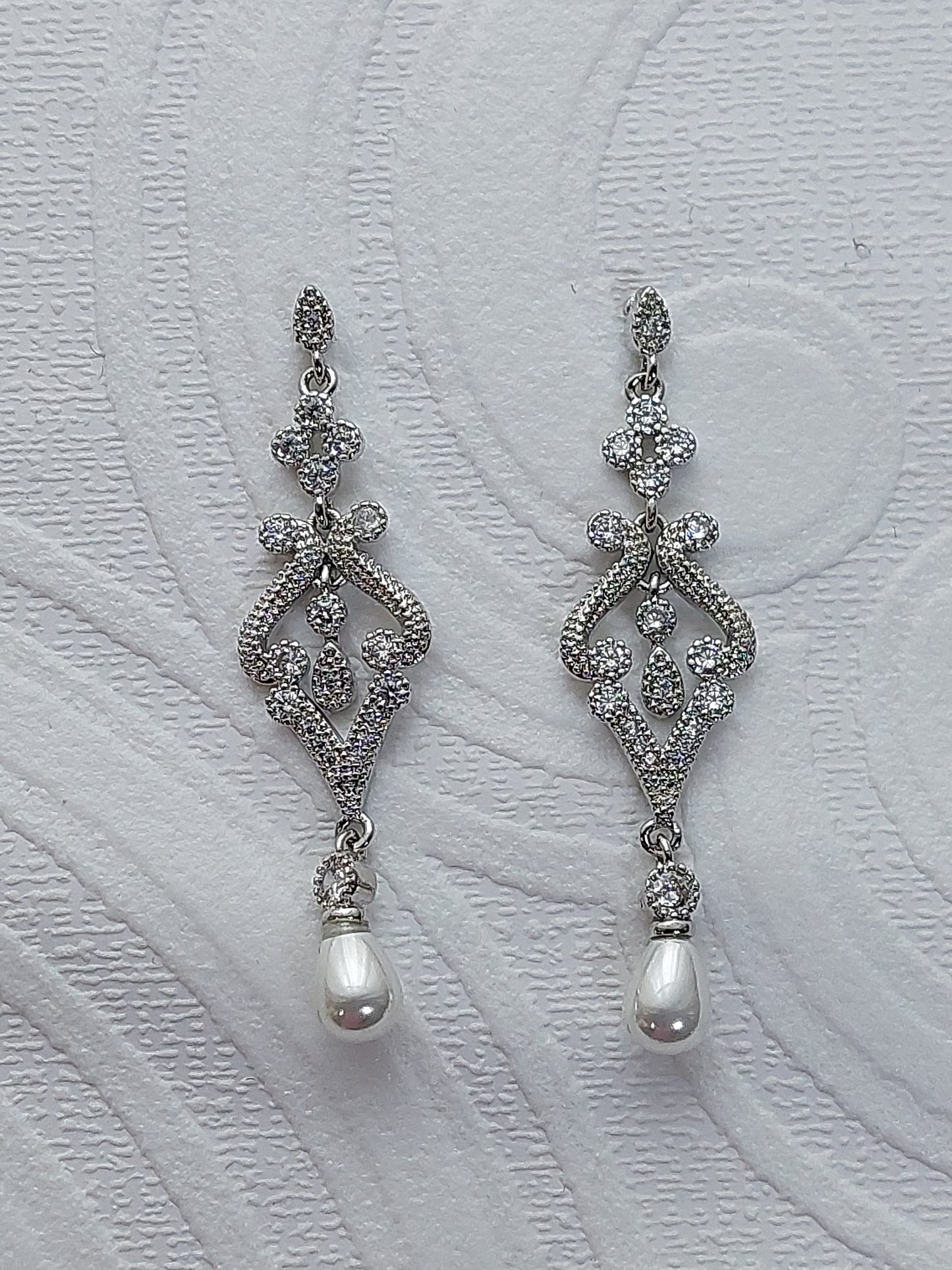 Long Pearl Drop Earrings